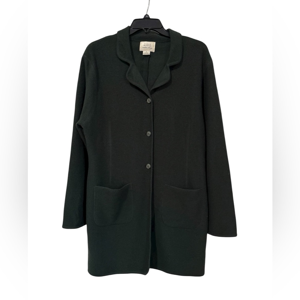 Vintage Field Manor Deep Green 100% Wool Cardigan (Size M)